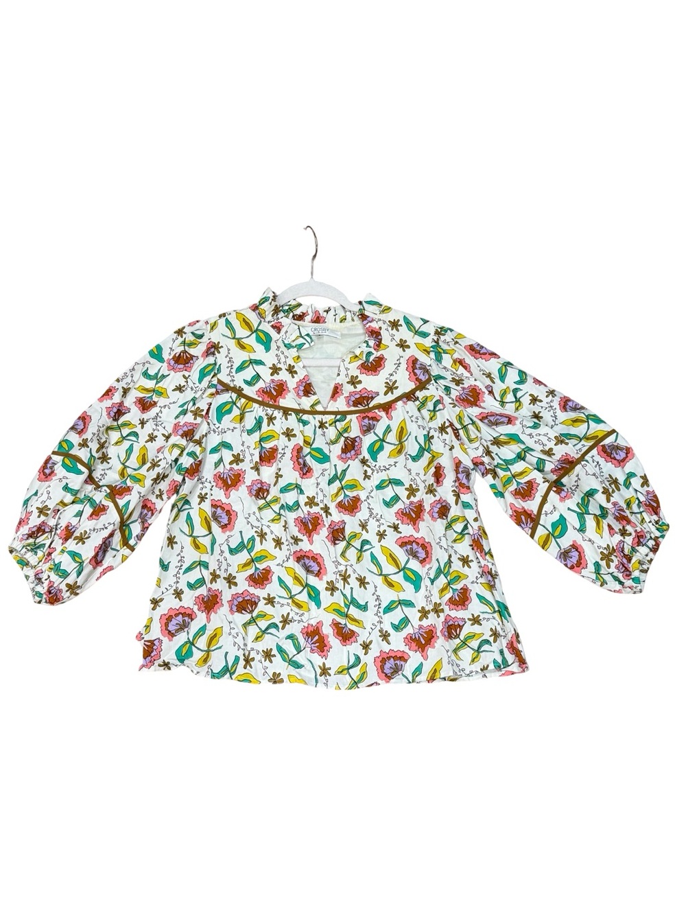πΈβ CROSBY by Mollie Burch Rosie Top β Woodcut Floral Print Size Small - Picture 7 of 10